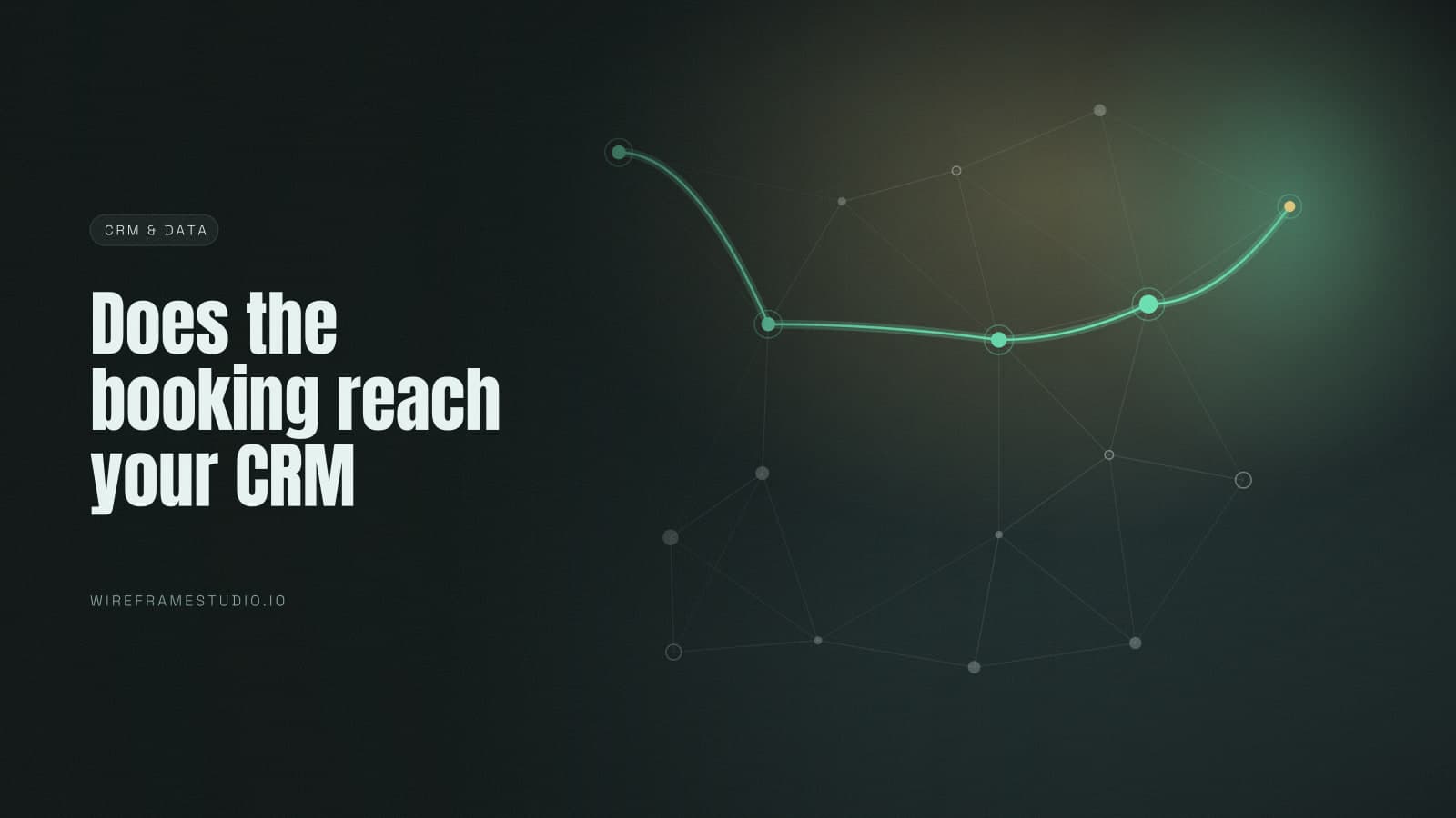 A single lit route traced through a network of scattered record nodes