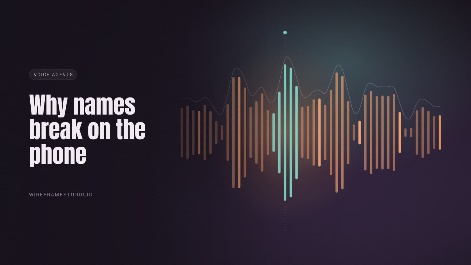An abstract wave composition showing a voice signal narrowing as it passes through a telephone band