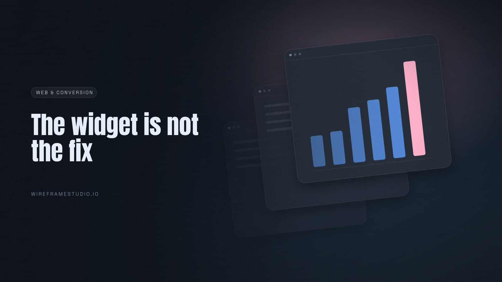 Layered page panels with one panel lifted away, showing that a widget sits on top of code it does not change.
