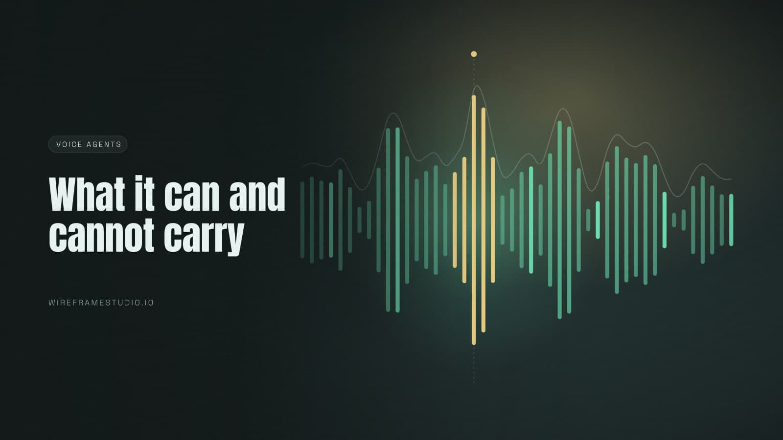 Layered waveform bars showing a spoken call with one loud moment